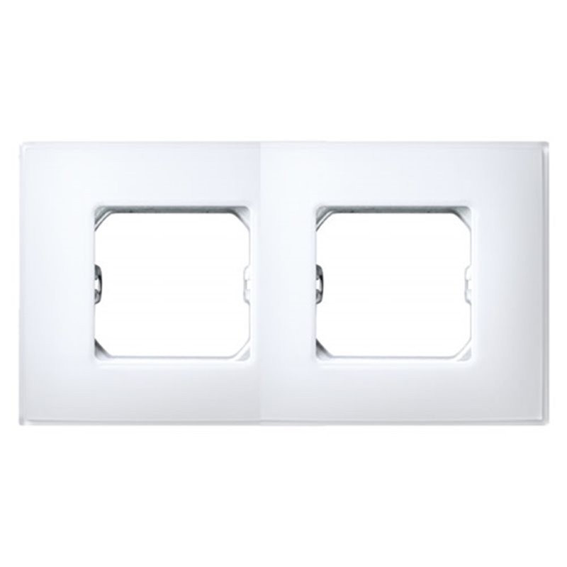 PLACA 2 ELEMENTOS SIN GARRAS Y CON BASTIDOR BLANCO MATE 27772-60