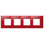 PLACA 4 ELEMENTOS SIN GARRAS Y CON BASTIDOR ROJO MATE NEOS 27774-66