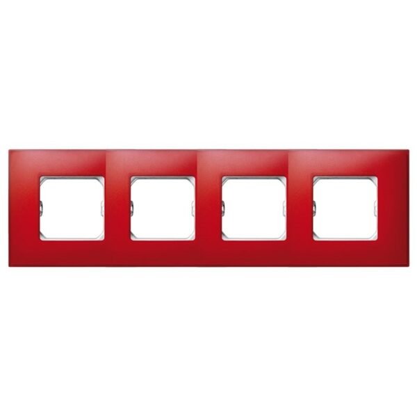 PLACA 4 ELEMENTOS SIN GARRAS Y CON BASTIDOR ROJO MATE NEOS 27774-66