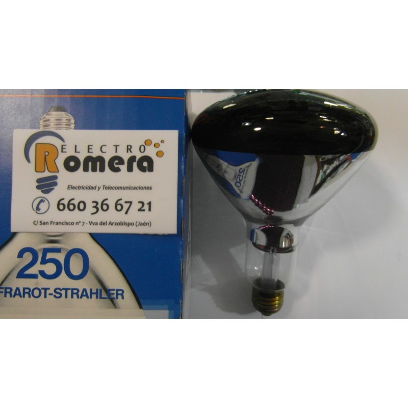 BOMBILLA 250W E27 INFRAROT STRAHLER RADIUM 220-230V RIR 25