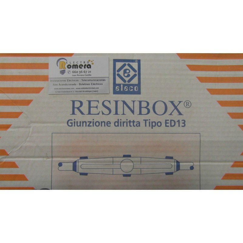 Empalme recto con resina de fundición tipo ED13 RESINBOX ELECO