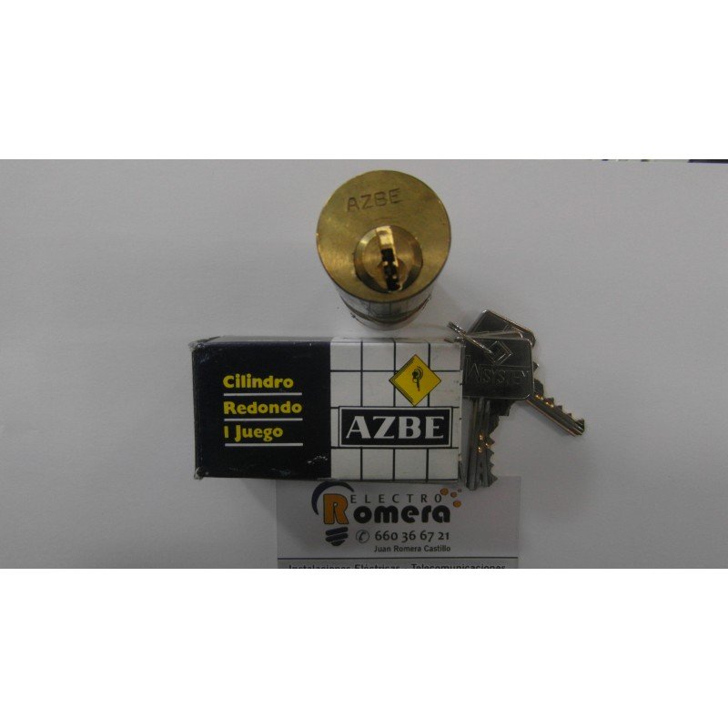 CERRADURA O BOMBIN DE SEGURIDAD PARA PUERTAS. AZBE. CILINDRO REDONDO CON 1 JUEGO DE 3 LLAVES