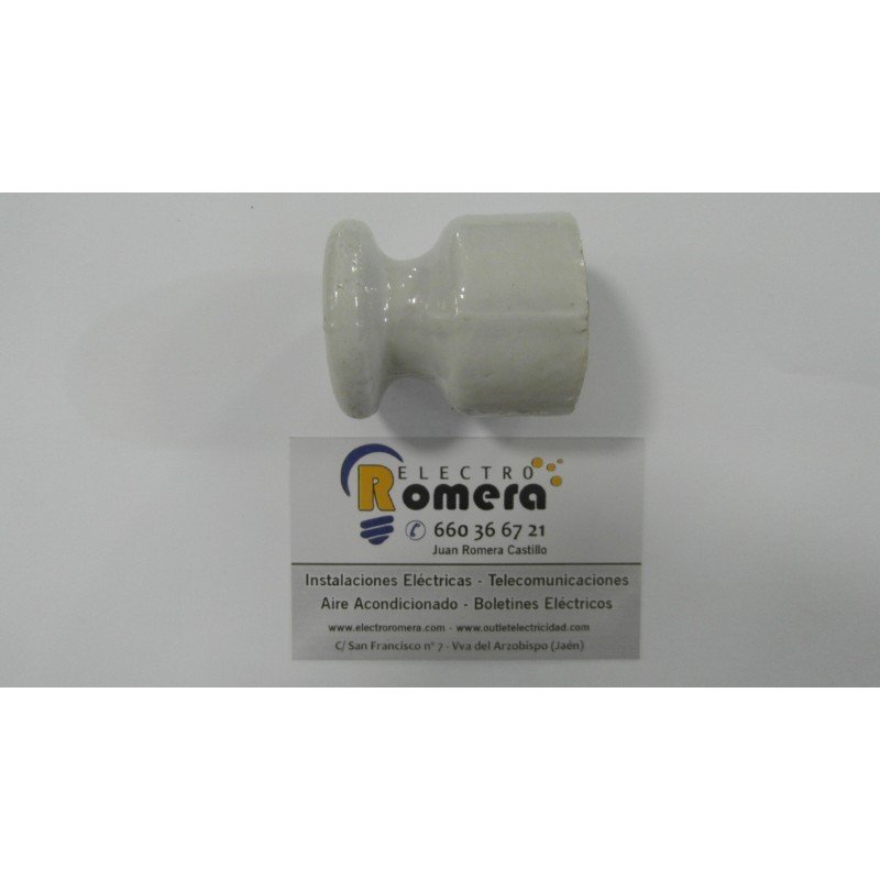 AISLADOR DE PORCELANA BLANCO VINTAGE ACABADO PLANO