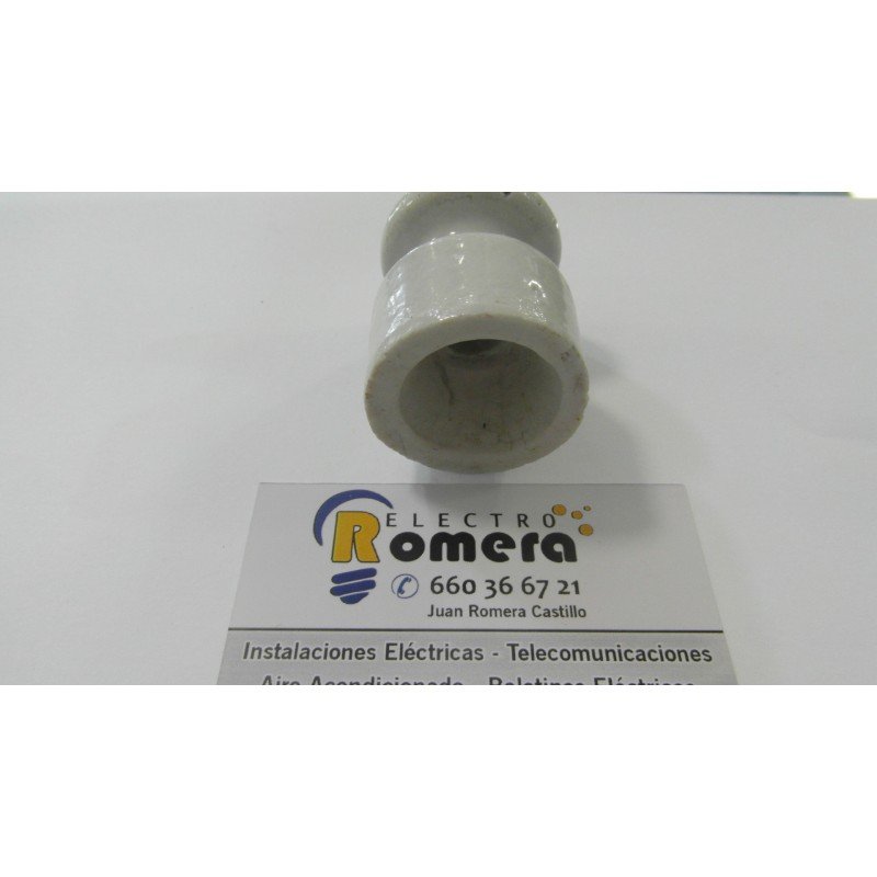 AISLADOR DE PORCELANA BLANCO VINTAGE ACABADO PLANO