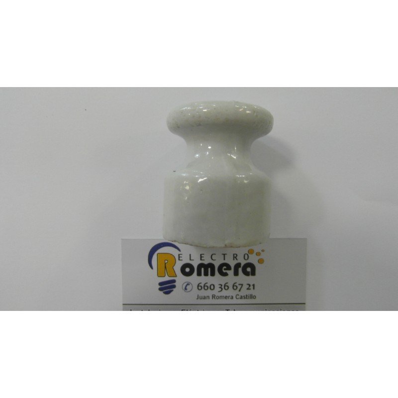 AISLADOR DE PORCELANA BLANCO VINTAGE ACABADO PLANO