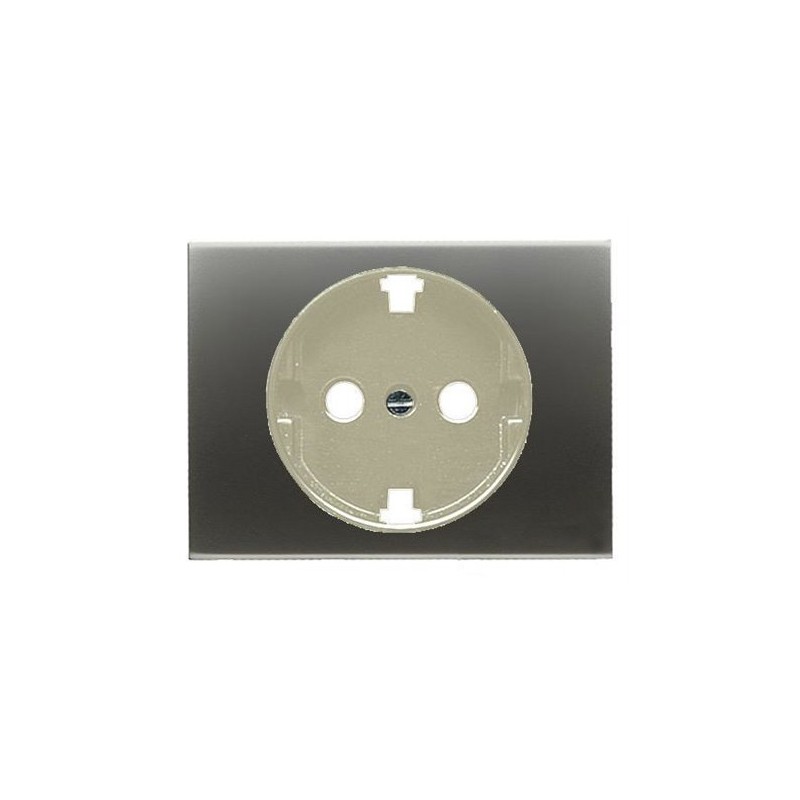 TAPA BASE ENCHUFE 2P+T LATERAL OLAS ACERO PERLA 8488 AP