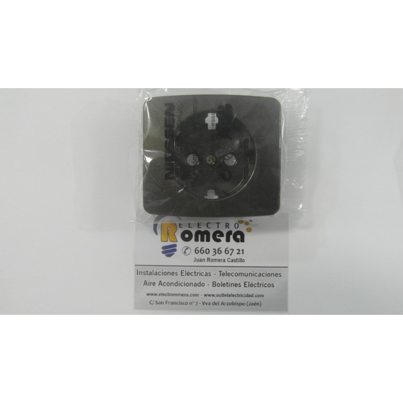 TAPA ENCHUFE SHUKO SERIE ARCO BRONCE 8288 BR