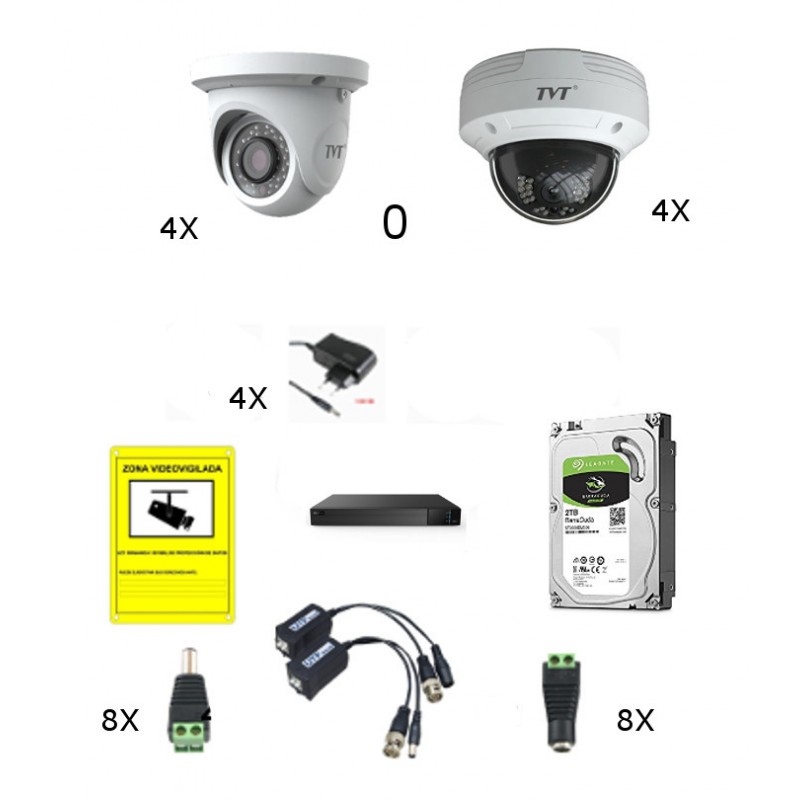 KIT 2 - 4 CAMARAS 4Mpx