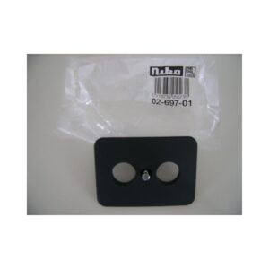 Placa central negra Niko para caja de conexiones 2x cable coaxial o altavoz