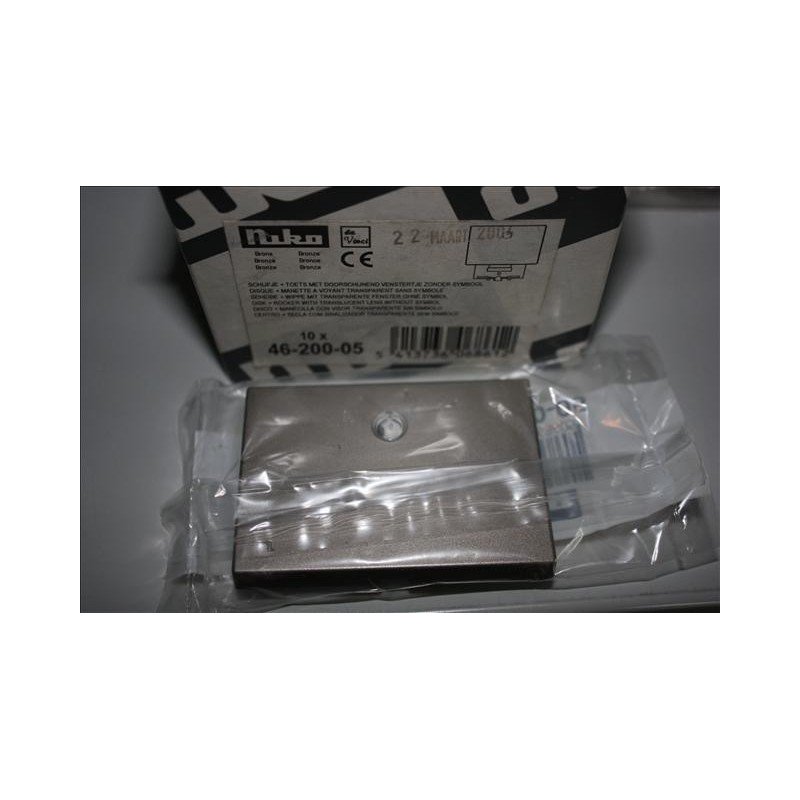 TAPA INTERRUPTOR PULSADOR BRONCE CON VENTANA TRASLUCIDA NIKO