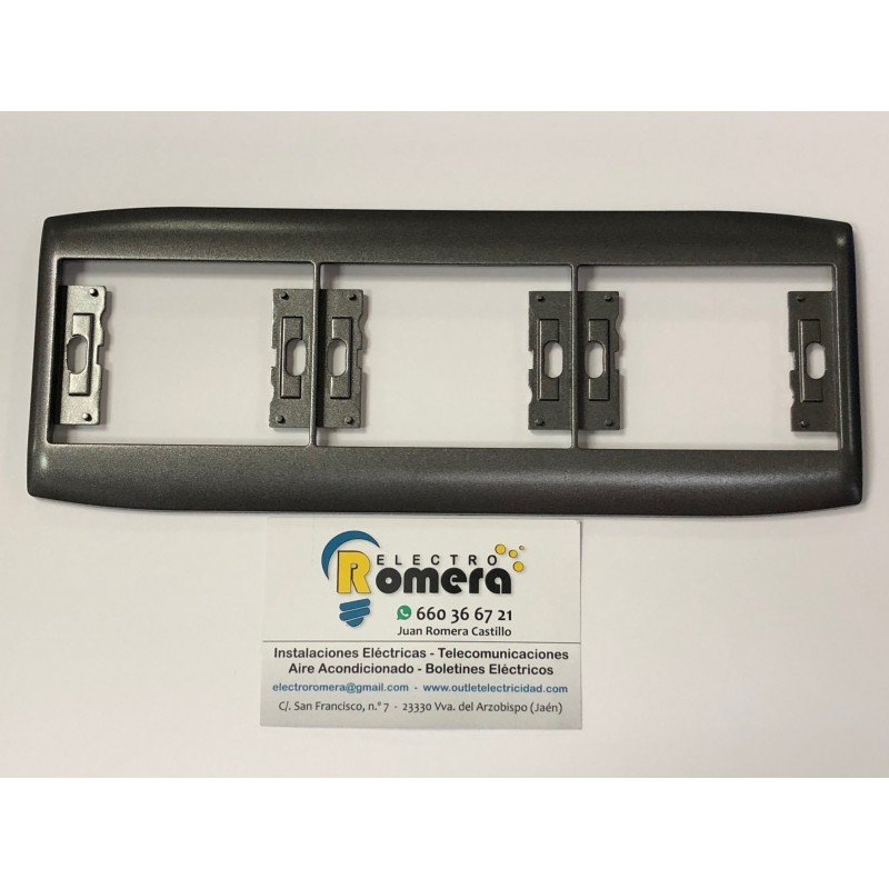 MARCO 3 ELEMENTOS HORIZONTAL GRAFITO NIKO 45-433