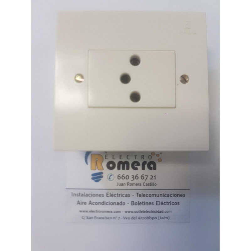 BASE ENCHUFE BIPOLAR NORMAL CON TOMA TIERRA 10/16