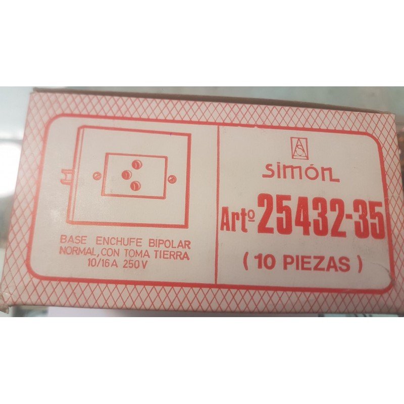 BASE ENCHUFE BIPOLAR NORMAL CON TOMA TIERRA 10/16 25432-35