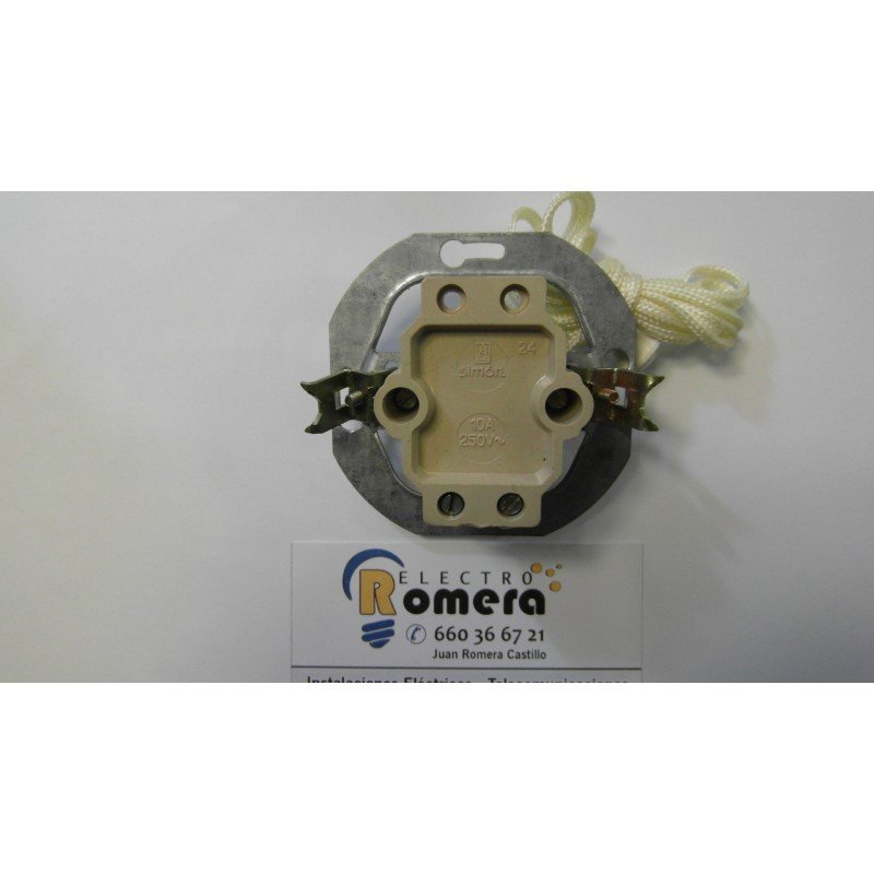 PULSADOR TIMBRE DE TIRADOR SIMON 32 BLANCO