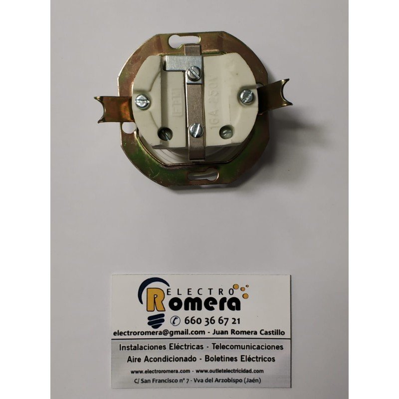 BASE ENCHUFE EMPOTRAR + TT LATERAL 10-16 A BLANCO FPM