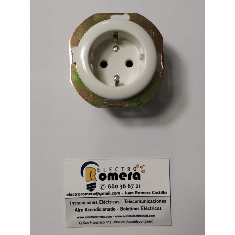 BASE ENCHUFE EMPOTRAR + TT LATERAL 10-16 A BLANCO FPM