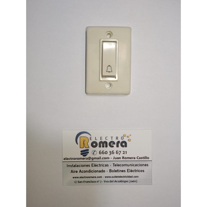 PULSADOR SIMBOLO TIMBRE BLANCO FENOPLÁSTICA