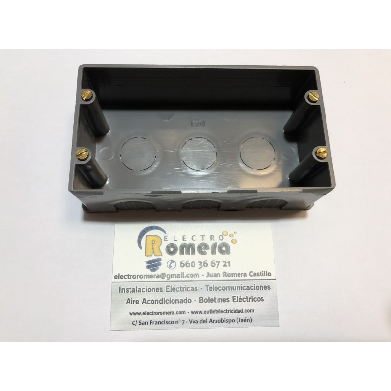 CAJA DE EMPOTRAR PARA PLACAS DE 2 VENTANILLAS SERIE LINEAL