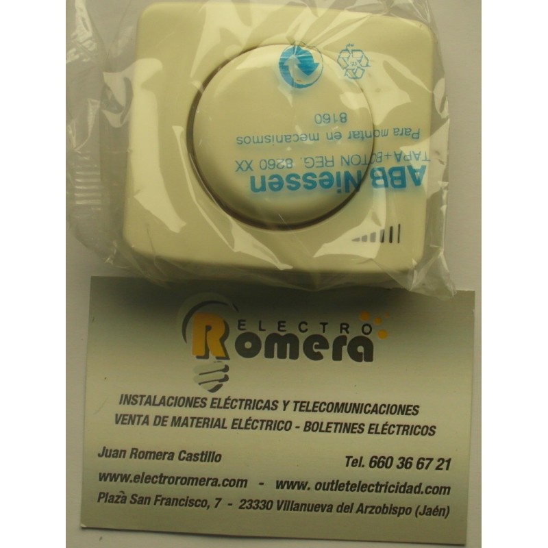 TAPA MAS BOTON REGULADOR DE INTENSIDAD BLANCO 8260 BA