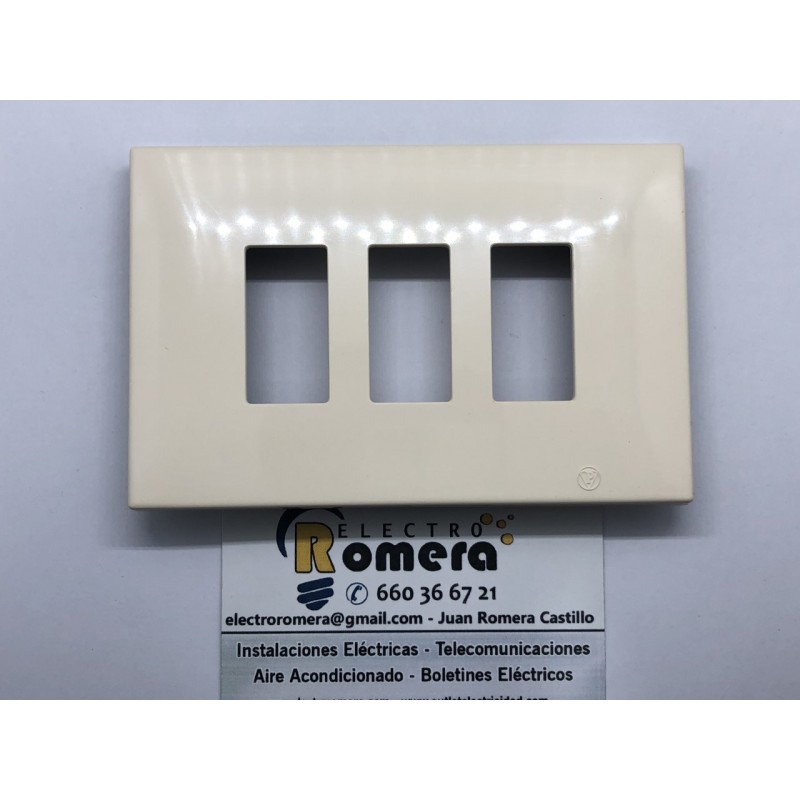 PLACA 3 ELEMENTOS VERTICAL SERIE SIGNO BLANCO ALPINO