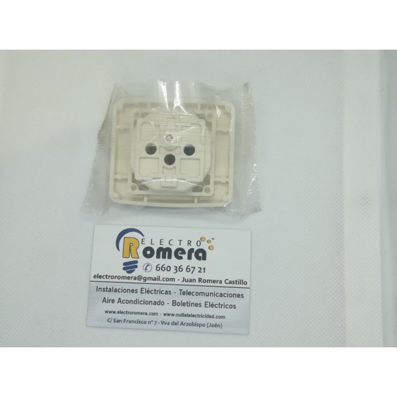 PLACA ENCHUFE BIPOLAR CON T.T  DESPLAZADA SERIE ARCO MARFIL 8206 BM