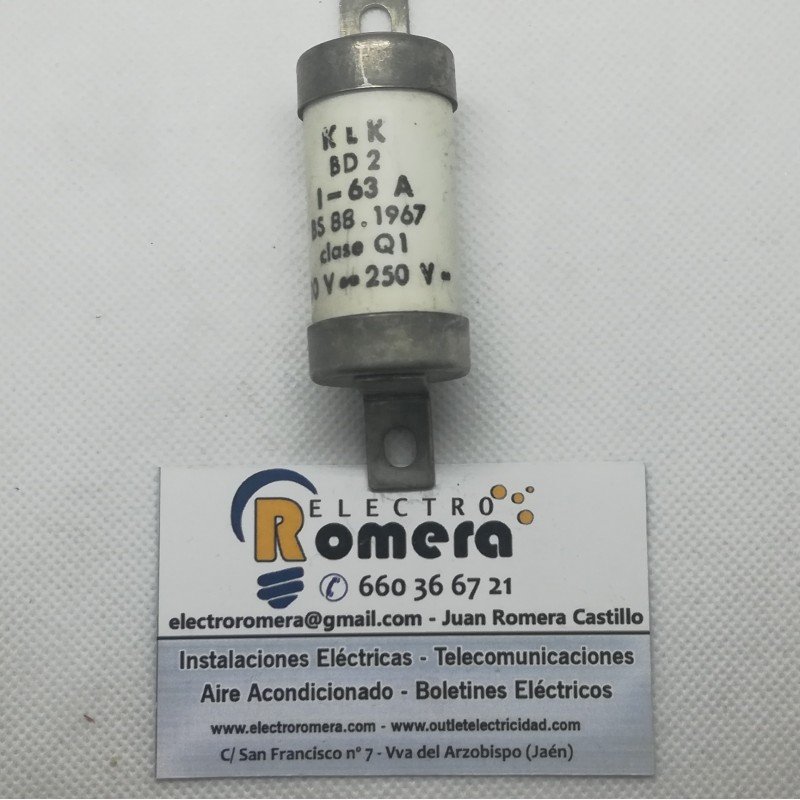 FUSIBLE CILINDRICO FUSANOR BD2 63A 500V