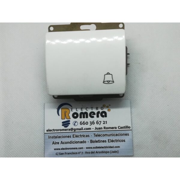 PULSADOR SIMBOLO CAMPANA BLANCO 10A 250V REACONDICIONADA CON SIMBOLO DE USO 1 PULSADOR SIMBOLO CAMPANA BLANCO 10A 250V REACONDICIONADA CON SIMBOLO DE USO