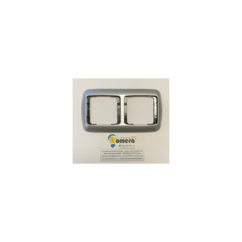 MARCO 2 ELEMENTOS HORIZONTAL SERIE ARCO PLATA MATE 8372.1 PM