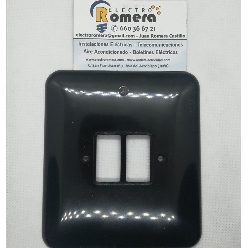 PLACA RECTANGULAR BLANCA 2 ELEMENTOS ESTRECHOS