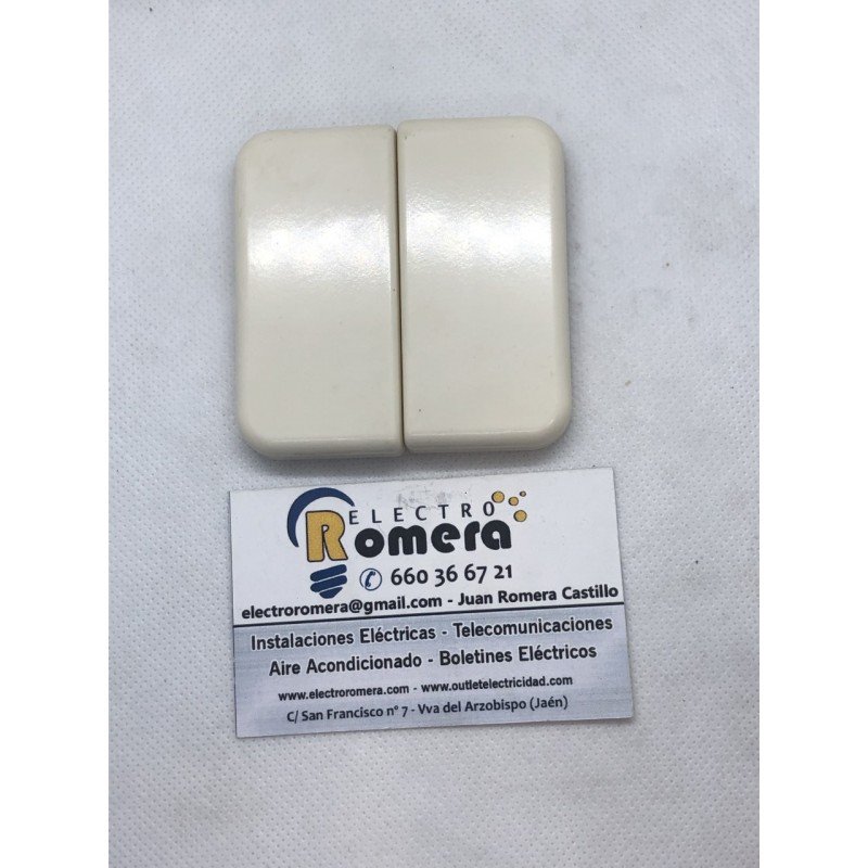 JUEGO 2 TECLAS DOBLE INTERRUPTOR BEIGE -BJC IBIZA 10709-A
