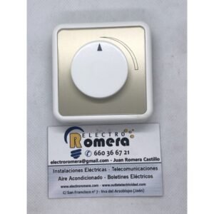 PLACA CON BOTON REGULADOR IBIZA BLANCO Y DORADO 10738-SLW