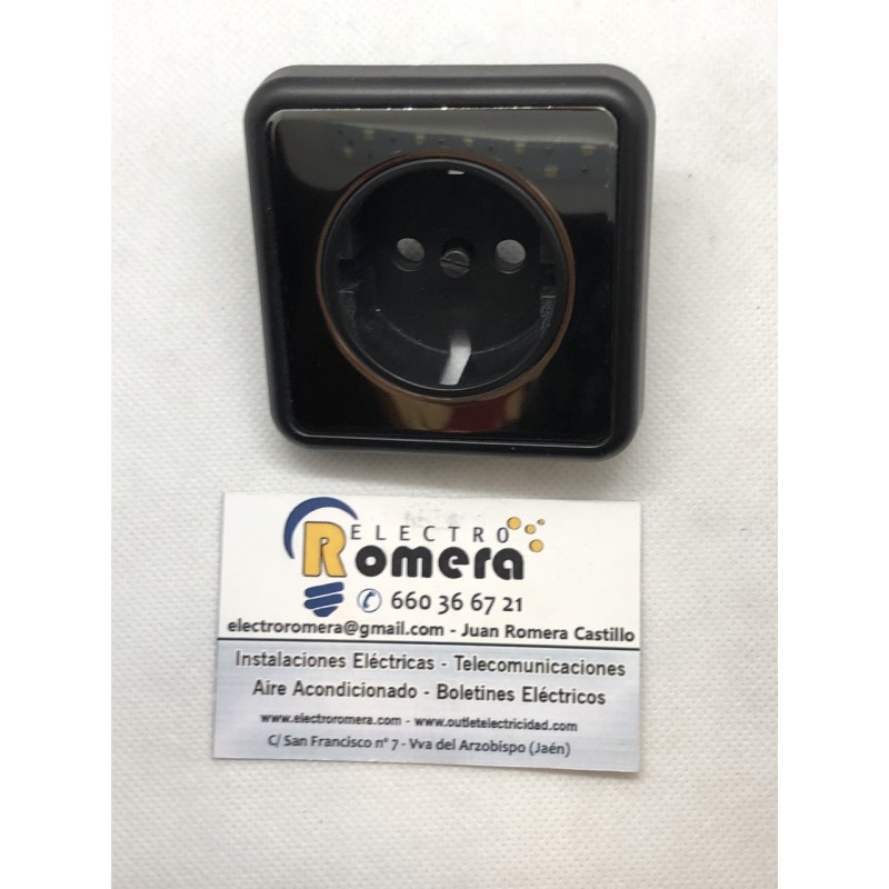 PLACA BASE ENCHUFE LATERAL (BRONCE) 10723-BZ IBIZA MAR