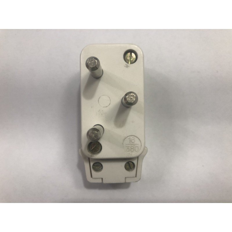 CLAVIJA DE ENCHUFE TRIPOLAR 16A 380V SIMON 48 BLANCO