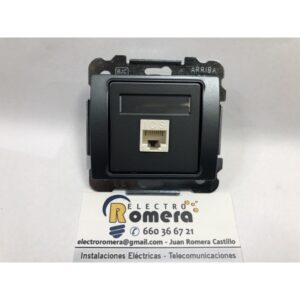 CONECTOR HEMBRA RJ 45  CON MECANISMO Y TAPA 18095-AN