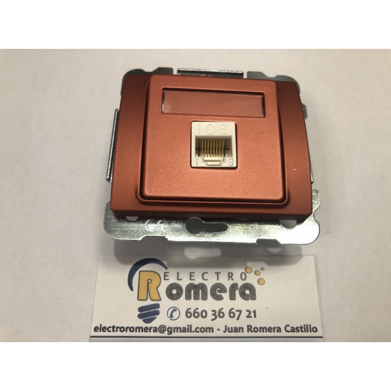 CONECTOR HEMBRA RJ 45 CON MECANISMO Y TAPA