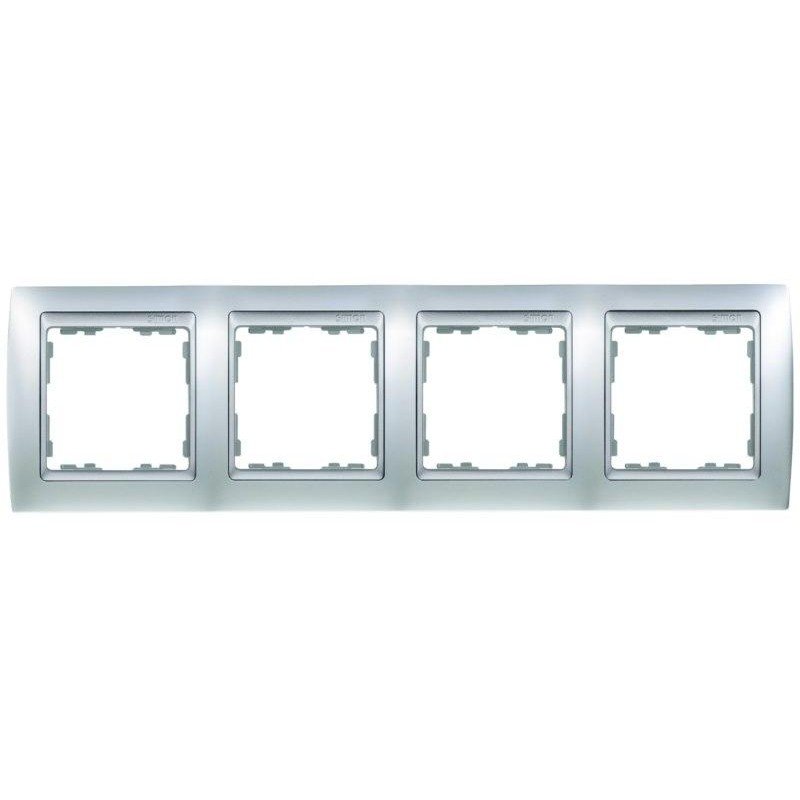 Marco para 4 elementos aluminio mate interior aluminio Simon 82 82944-33