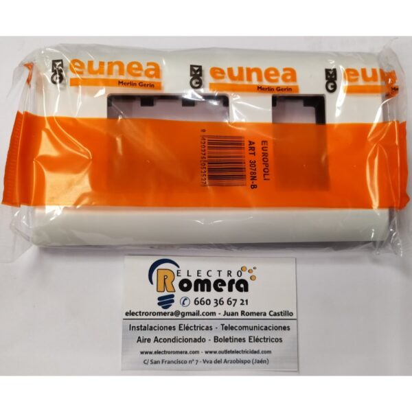 PLACA 2 ELEMENTOS 1 DOBLE MAS 1 NORMAL EUNEA 3078 N-B 1 PLACA 2 ELEMENTOS 1 DOBLE MAS 1 NORMAL EUNEA 3078 N-B