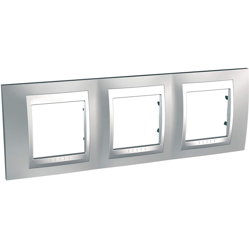 Schneider Electric U66.006.038 Marco Top 3 Elementos, Cromo Satinado
