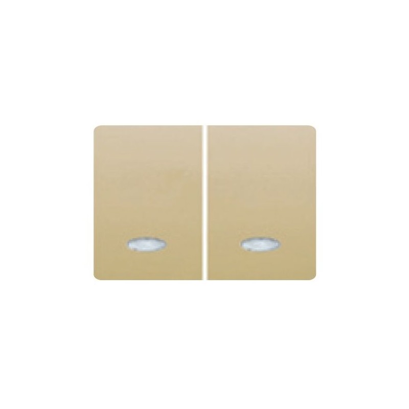 JUEGO DE 2 TECLAS PARA DOBLE INTERRUPTOR , CONMUTADOR O PULSADOR BJC CORAL DORADO PERLADO 21709-DPL