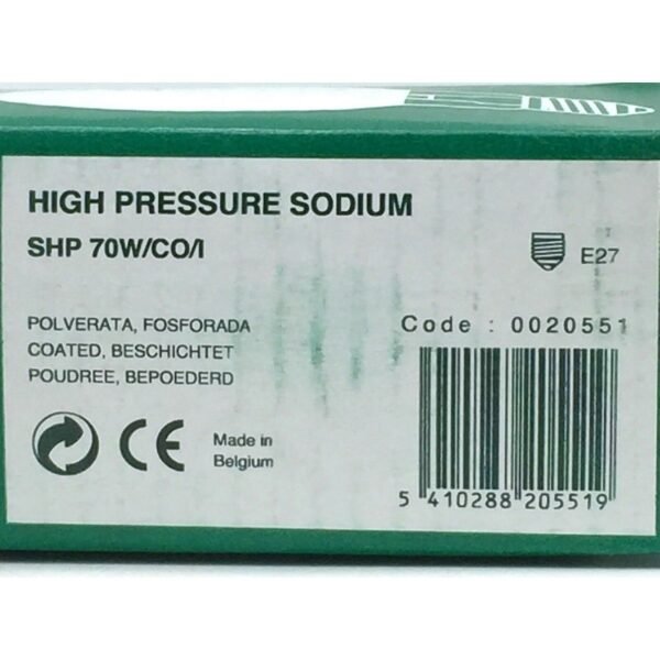 SYLVANIA SHP 70W/CO/I Lamp 70W HPS High Pressure Sodium E27 5 SYLVANIA SHP 70W/CO/I Lamp 70W HPS High Pressure Sodium E27