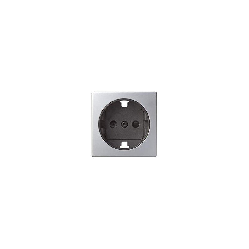 Tapa base enchufe schuko seguridad simon 82041-33 aluminio