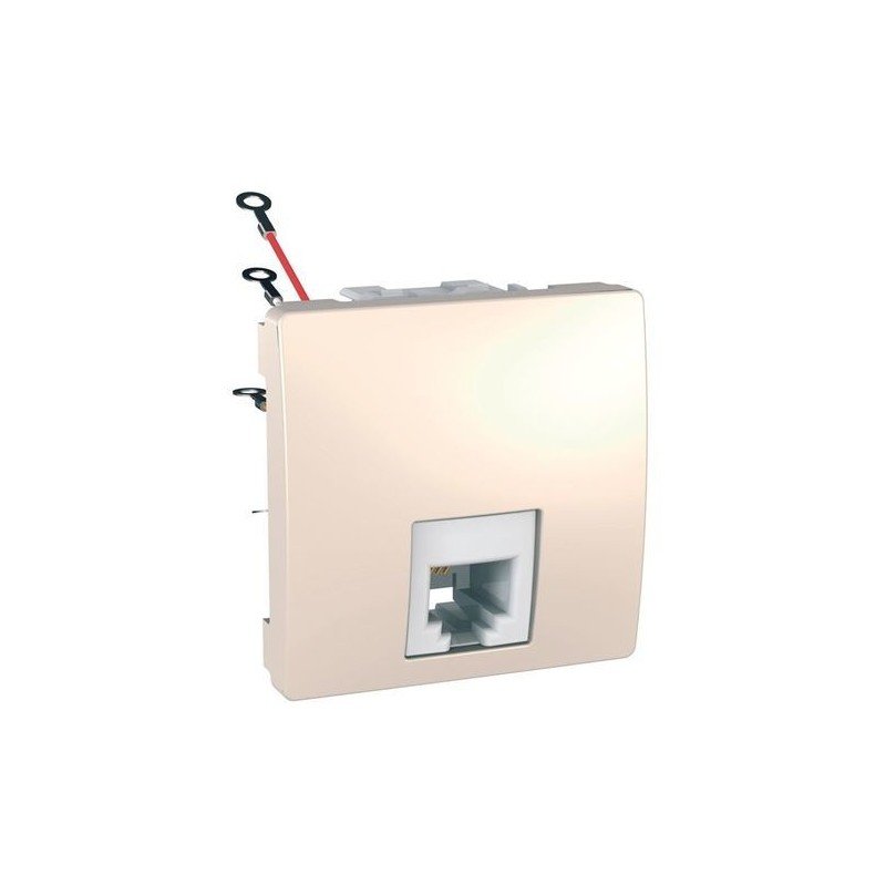 Toma teléfono ancha RJ12 6 contactos Marfil Schneider Unica U3.497.25