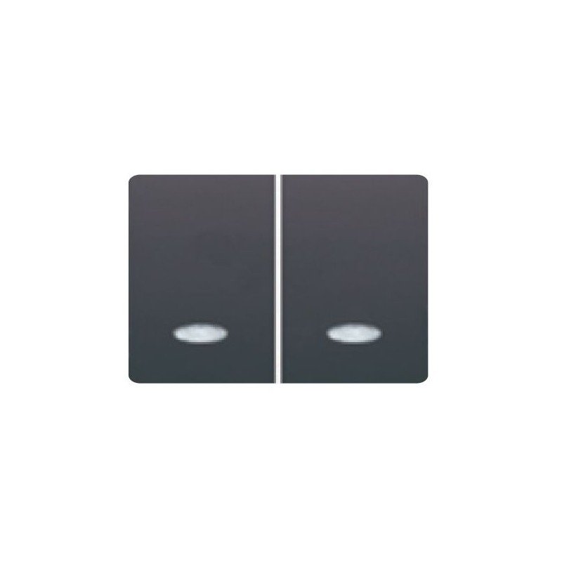 JUEGO 2 TECLAS CON DIFUSOR PARA 2 INTERRUPTORES, CONMUTADORES O PULSADORES GRIS LAVA BJC CORAL 21709-GLL