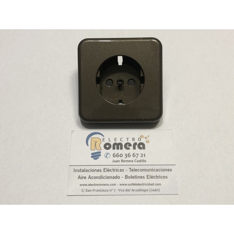 PLACA BASE ENCHUFE 2P+TT LATERAL (BOKARA) 10723-BK BJC IBIZA MAR
