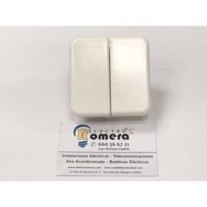 DOBLE INTERRUPTOR BLANCO BJC IBIZA 10009 CON SU TECLA