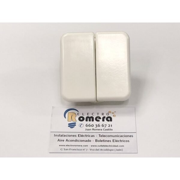 DOBLE INTERRUPTOR BLANCO BJC IBIZA 10009 CON SU TECLA