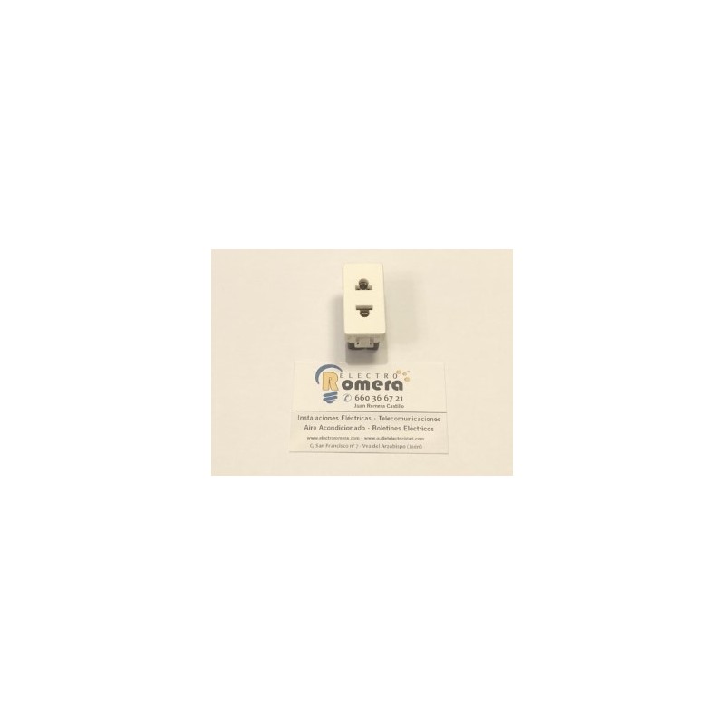 BASE ENCHUFE ESTRECHA BIPOLAR Y TOMA DE TIERRA CON ADAPTADOR AMERICANO BJC BLANCO