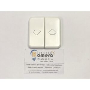 JUEGO 2 TECLAS INTERRUPTOR PERSIANA BLANCO BJC IBIZA 10765-B