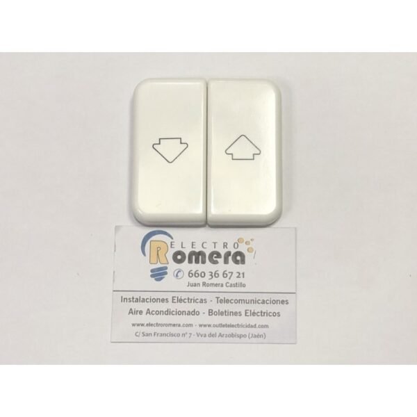 JUEGO 2 TECLAS INTERRUPTOR PERSIANA BLANCO BJC IBIZA 10765-B