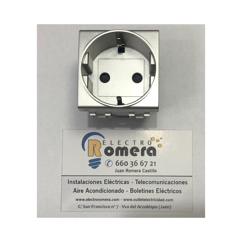 TOMA 2P+T 10/16A 250V NT4141 PLATA